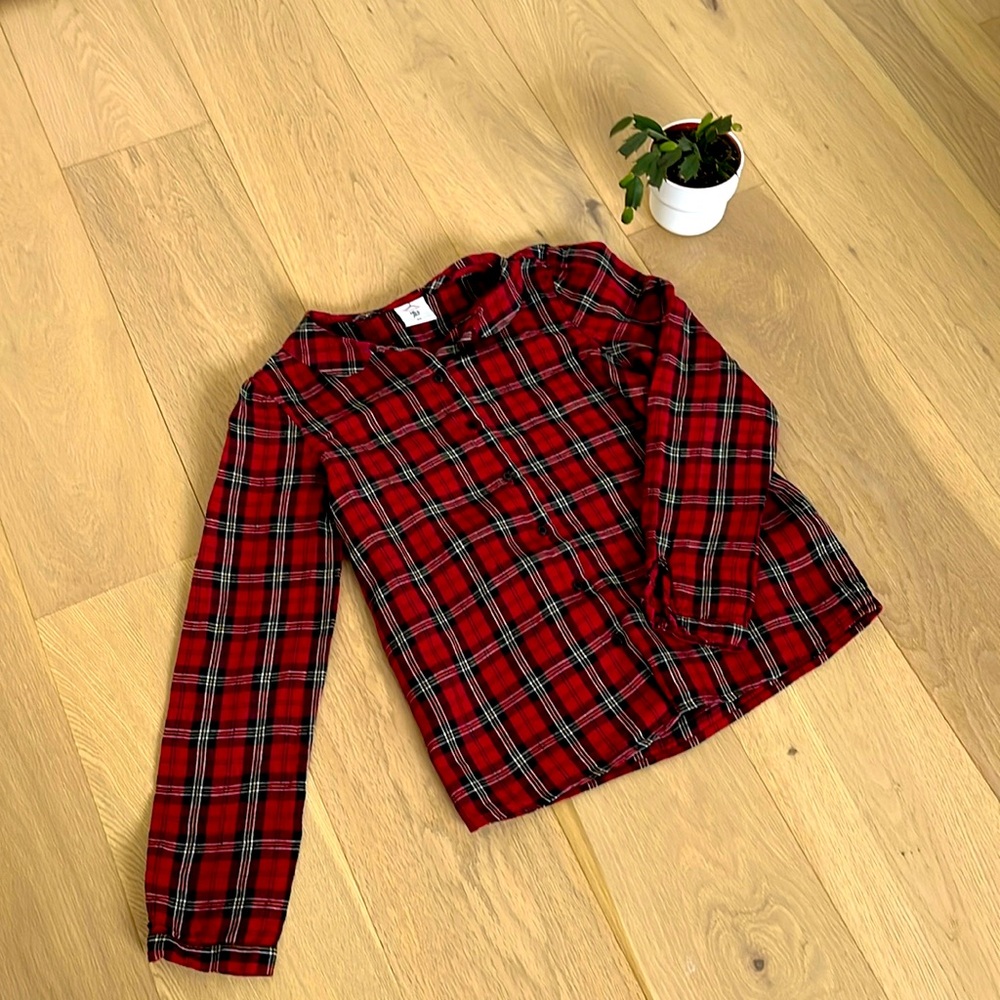 Son de Flor Red Plaid Linen Button-Up Shirt - Sz M